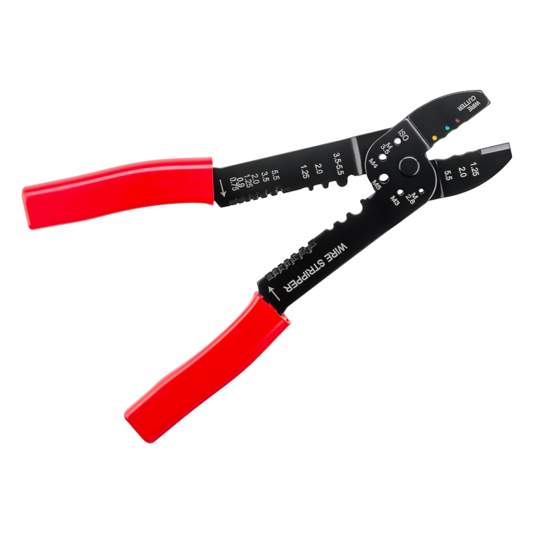 GK-01083 Krimptang voor geïsoleerde en ongeïsoleerde kabelschoenen - Zwart/rood