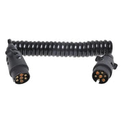 GK-01117 ProPlus Spiraalkabel 3 meter met 2x 7-polige PVC stekker - Zwart