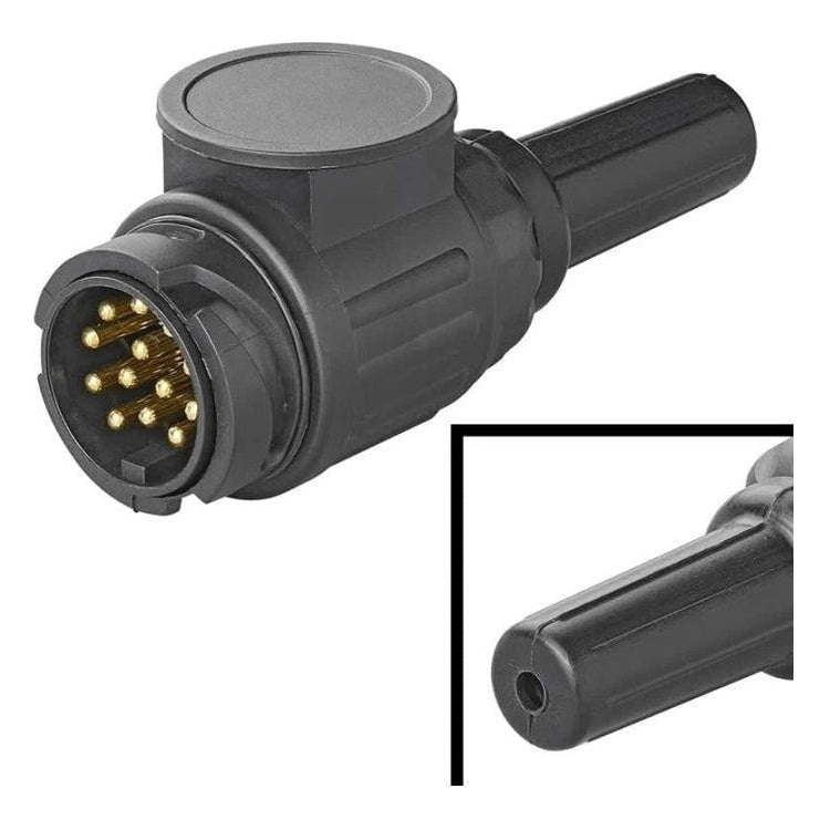 GK-01122 ProPlus 13-polige stekker - PVC - Met kabeldoorvoer (1-gaats) - Type Jaeger - Zwart