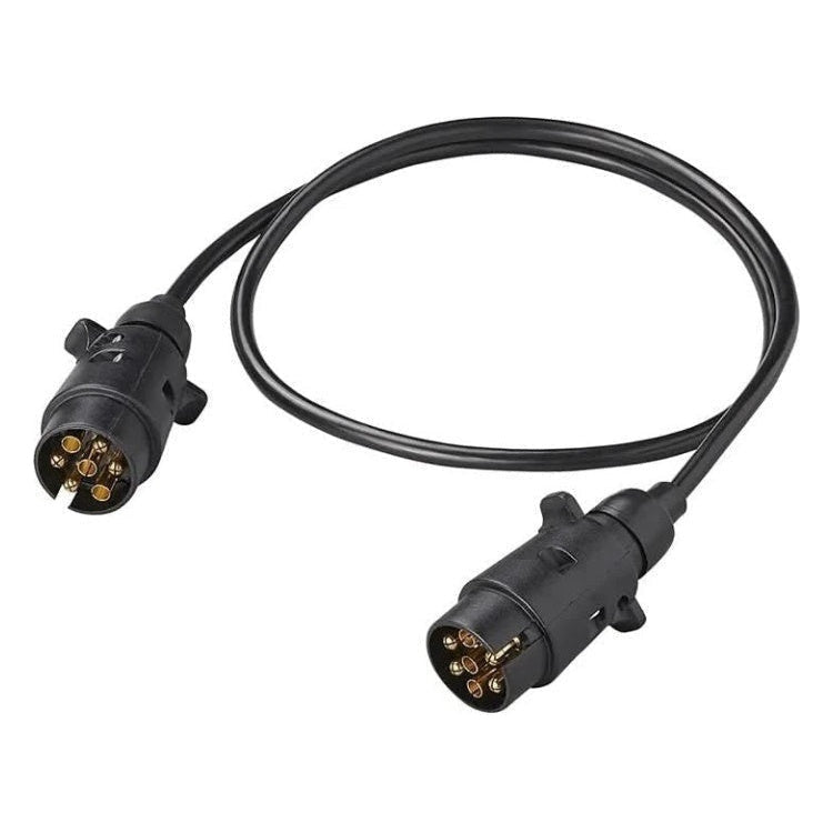 GK-01140 1 meter ProPlus Verlengkabel - 2x 7-polige stekker - PVC - Weerbestendig - Zwart