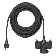 GK-01174 10 Meter 3-voudige Stekkerdoos - IP44 - H07RN-F Kabel - Zwart
