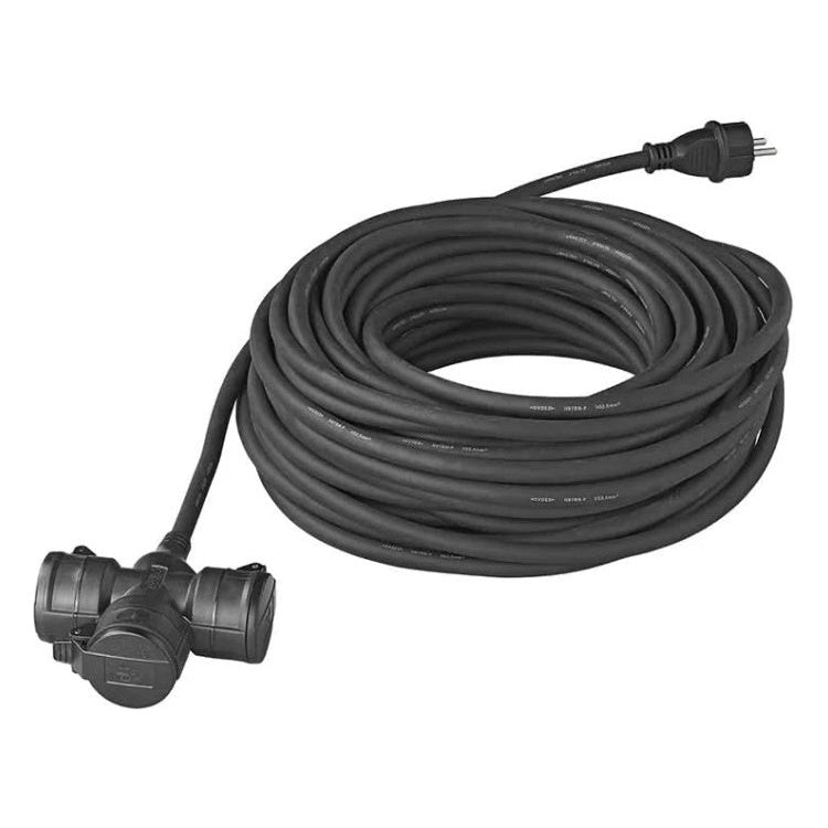 GK-01178 ProPlus verlengkabel neopreen  - 16A - IP44 - H07RN-F 3G2,5 mm²  - 25 meter - Zwart