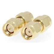 GK-01230 Nedis RP-SMA (m) - SMA (m) Adapter - 50 Ohm - 2 stuks - Verguld