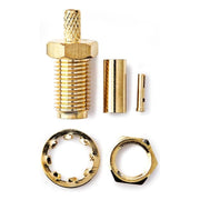 GK-01231 Nedis SMA (v) Krimp Connector - RG174 - 50 Ohm - 2 stuks - Verguld