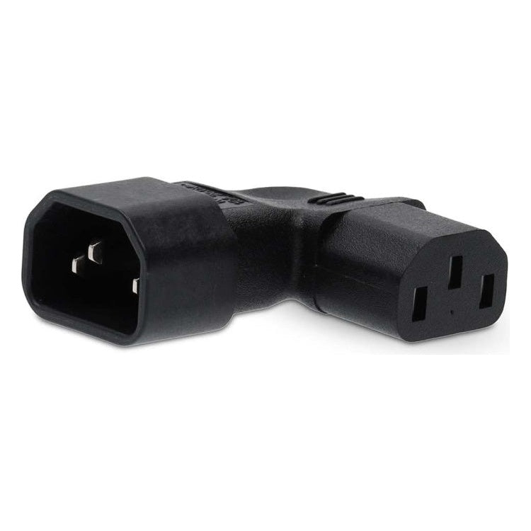 GK-01239 Nedis C13 (haaks/links) - C14 Stroomadapter - 90° Haaks - Zwart