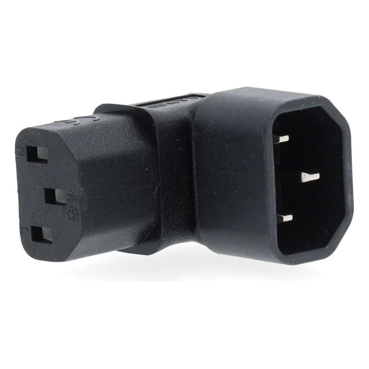 GK-01240 Nedis C13 (haaks/beneden) - C14 Stroomadapter, - 90° Haaks - Zwart