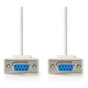 GK-01241 Seriële RS232 Null Modemkabel 9-pins SUB-D (v) - 2 meter - Wit