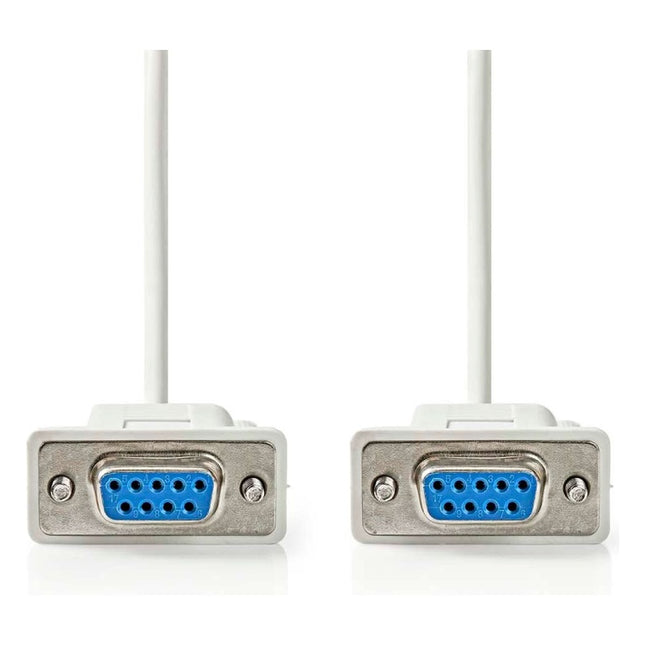 GK-01241 Seriële RS232 Null Modemkabel 9-pins SUB-D (v) - 2 meter - Wit
