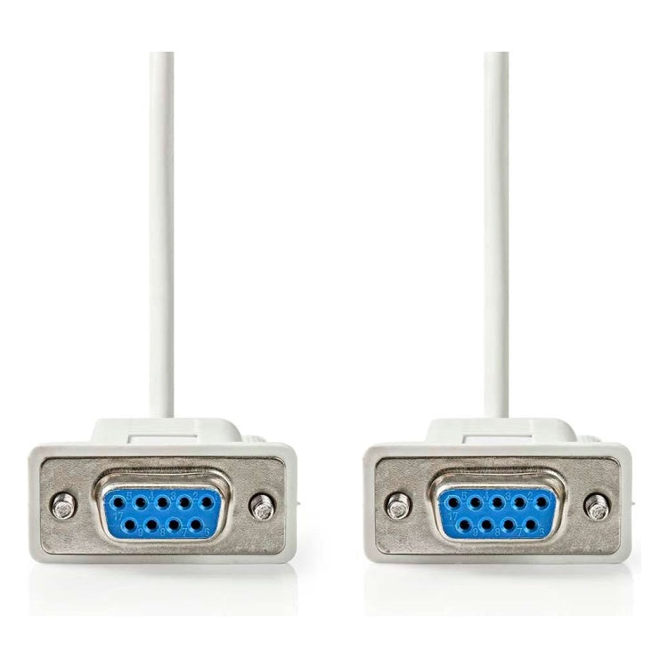 GK-01241 Seriële RS232 Null Modemkabel 9-pins SUB-D (v) - 2 meter - Wit