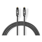GK-01259 5 meter Nedis Premium Digitale Optische Toslink Audiokabel - Zwart - Vergulde Connectoren