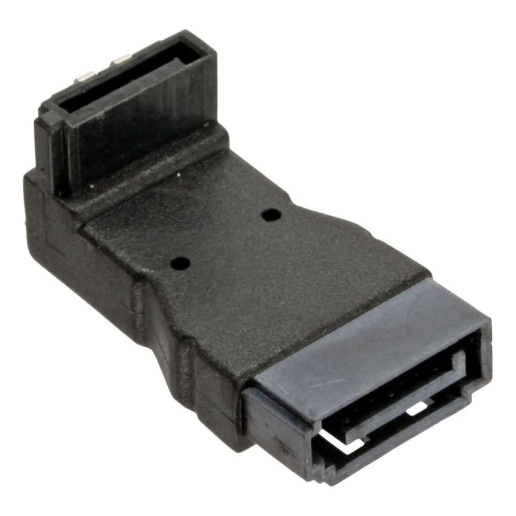 GK-01267 InLine® SATA-adapter, 7-pins -  mannelijk/vrouwelijk - Haaks naar beneden - Zwart