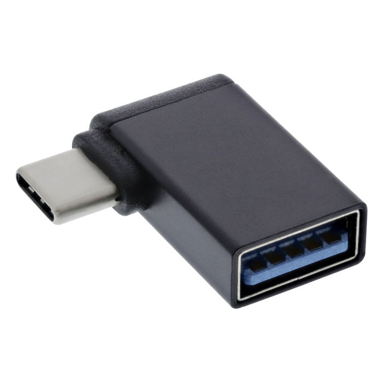 GK-01306 Inline USB adapter - 3.2 Gen.2 OTG - USB-C mannelijk naar USB-A vrouwelijk, - 90° haaks - Zwart