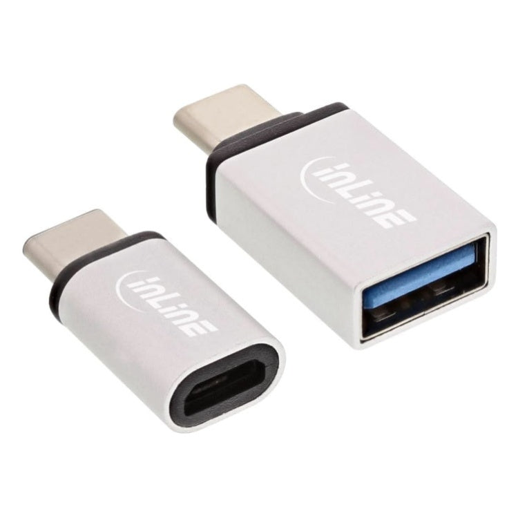 GK-01311 Inline USB-C naar USB + USB-C naar Micro-USB adapter set - Zilver