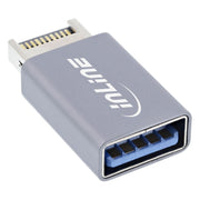 GK-01313 nLine USB adapter - USB 3.2 - interne USB-E frontpaneel (m) naar USB-A (v) - Grijs