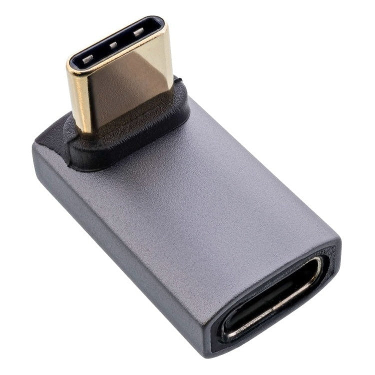 GK-01318 InLine USB adapter - USB$ - USB-C (m) naar USB-C (v) - Haaks boven/onder - Aluminium - Grijs