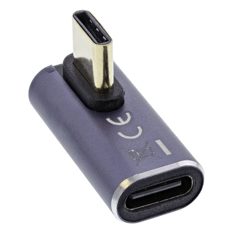 GK-01321 InLine USB-C haakse adapter - links/rechts (gedraaid) - USB4  - 40 Gbps  - PD 240W - 8K 60Hz - aluminium - grijs