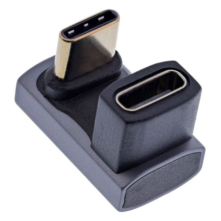 GK-01323 Inline USB-C haakse adapter - 180° U-bocht - USB4 4.0 - PD 240W - 8K 60Hz  -Metaal - Grijs