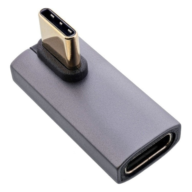 GK-01325 Inline USB-C haakse adapter - USB 4.0 -  links/rechts - 40 Gbps - PD 240W - 8K 60Hz - metaal - Grijs