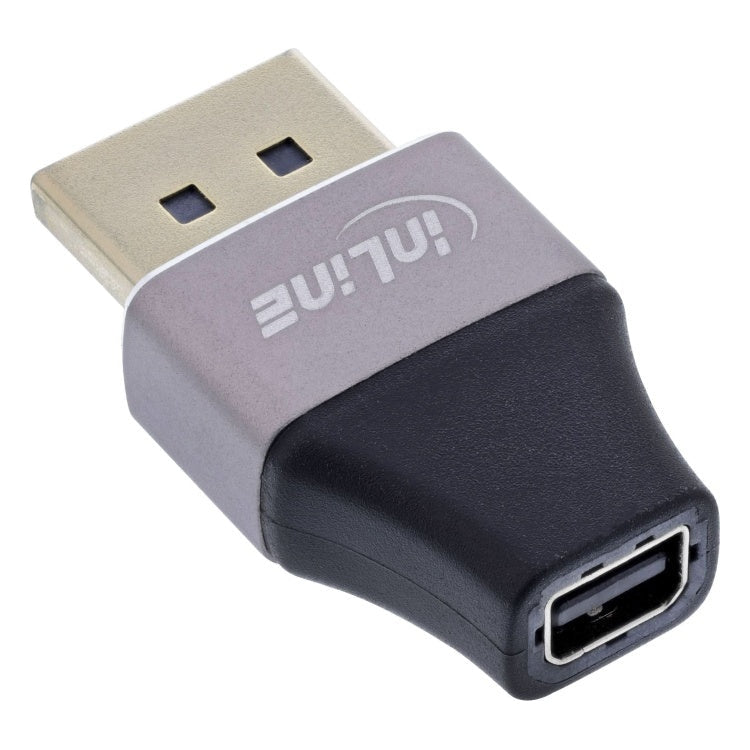 GK-01328 InLine DisplayPort 1.4-adapter - DP (m) naar Mini DP (v) -  8K UHD - Verguld
