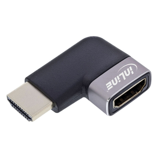 GK-01338 InLine HDMI-adapter - HDMI A (m/v) -  90° naar links -  8K UHD - Verguld