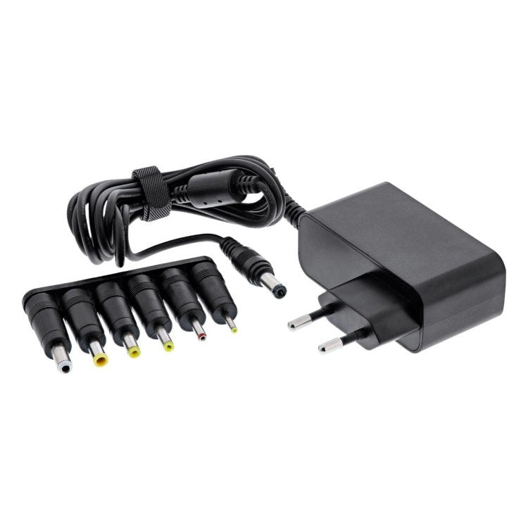 GK-01342 1,8 meter Universele Voedingsadapter - 12V / 2A / 24W - 6 Verwisselbare Pluggen - Zwart