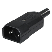 GK-01345 C14 Voedingsconnector - Recht - 10 A / 250 V - Zwart