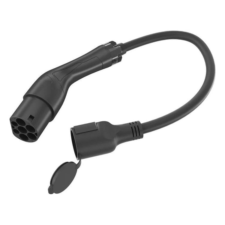 GK-11228 50 cm autolaadkabel Type 2 naar Schuko - 16A - zwart