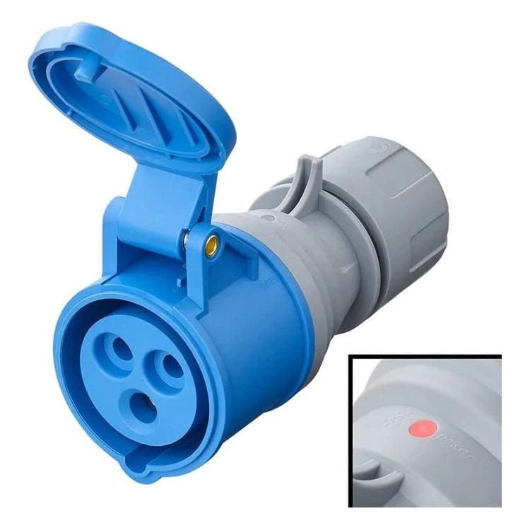 GK-11251 CEE contrastekker 16A met LED spanningsindicatie - blauw/grijs