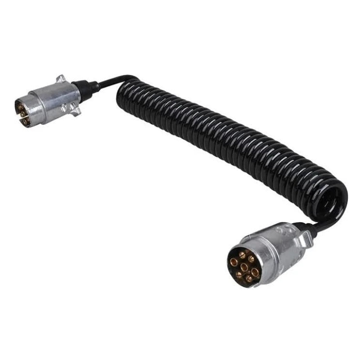 GK-11255 Spiraalkabel 4,5 meter - 2x 7-polige metalen stekker