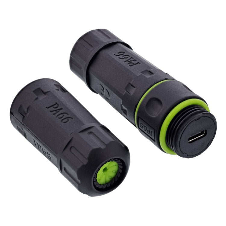 GK-11322 USB-C koppeling IP68 - 2x USB-C (afgeschermd, M20)