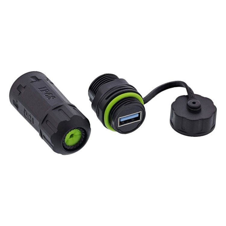 GK-11323 USB-A koppeling kort IP68 - 2x USB-A (afgeschermd)