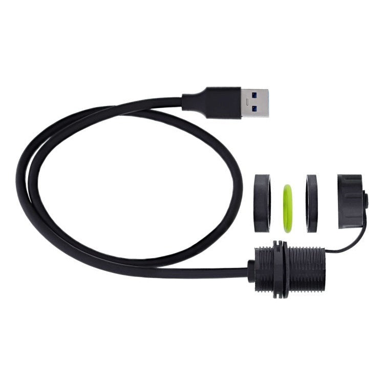 GK-11326 50 cm USB-A-koppeling, IP68, afgeschermd, van contactdoos naar stekker