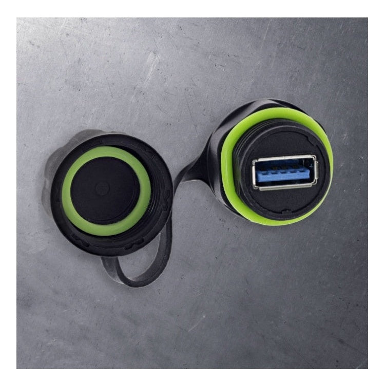 GK-11326 50 cm USB-A-koppeling, IP68, afgeschermd, van contactdoos naar stekker