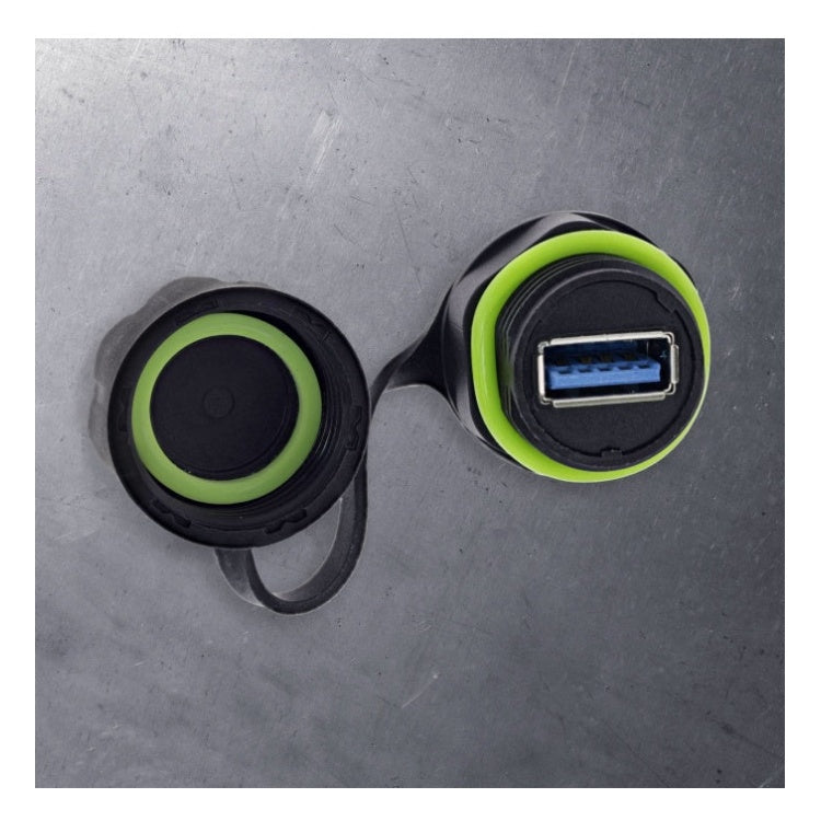 GK-11326 50 cm USB-A-koppeling, IP68, afgeschermd, van contactdoos naar stekker