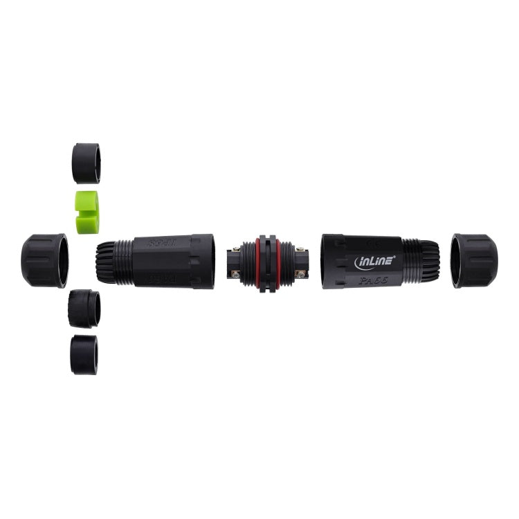 GK-11335 Netstroomkoppeling IP68 3-polig 2-weg M20 - zwart