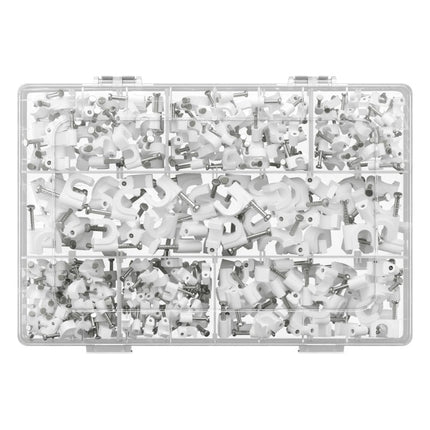 GK-11349 700-delige kabelclip set met spijker - wit