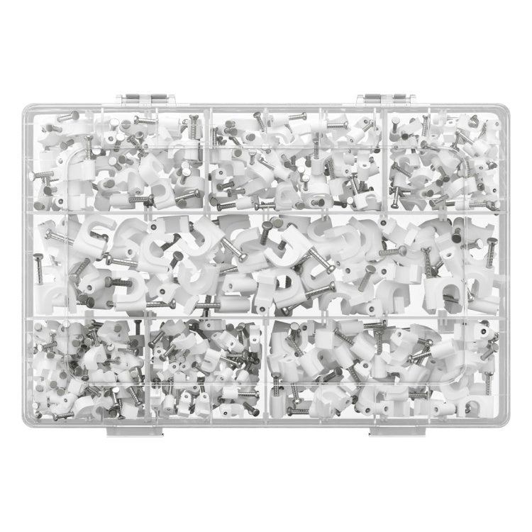 GK-11349 700-delige kabelclip set met spijker - wit