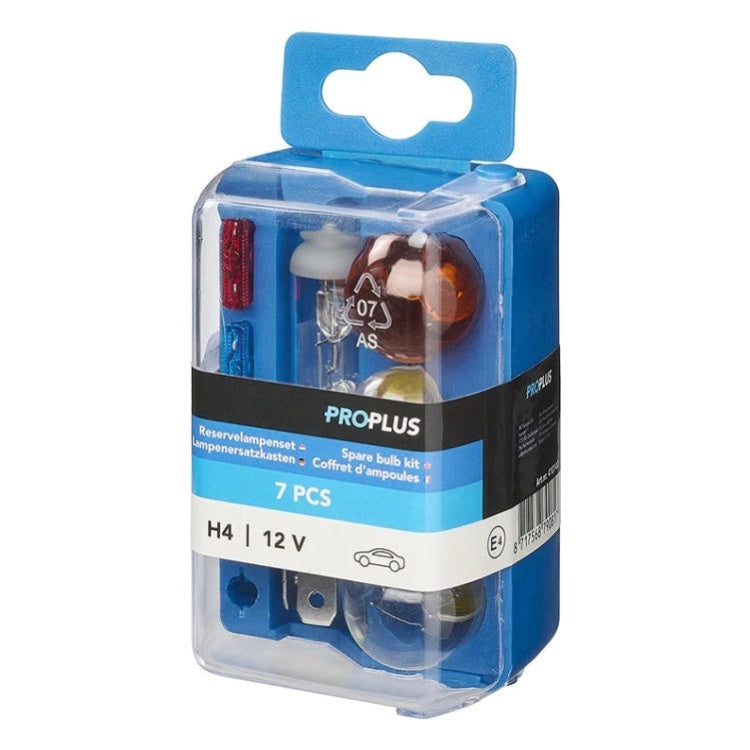 GK-11423 ProPlus H4 reservelampenset 12 V - 7-delig - met oranje knipperlichtlamp