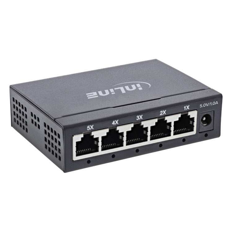 GK-11432 InLine 5-poorts Gigabit netwerkswitch - 1 Gbit/s - metalen behuizing - zwart