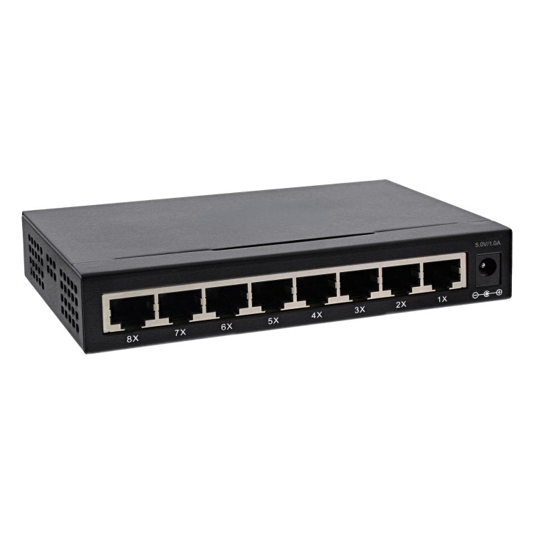 GK-11433 InLine 8-poorts Gigabit netwerkswitch - 1 Gbit/s - metalen behuizing - zwart