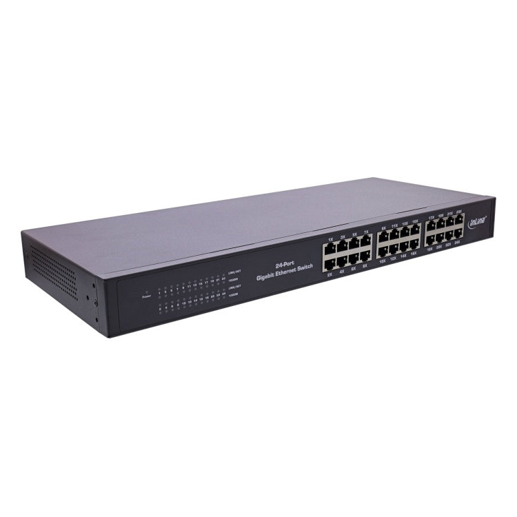 GK-11434 InLine 24-poorts Gigabit netwerkswitch - 1 Gbit/s - 19 inch 1U - zonder ventilator