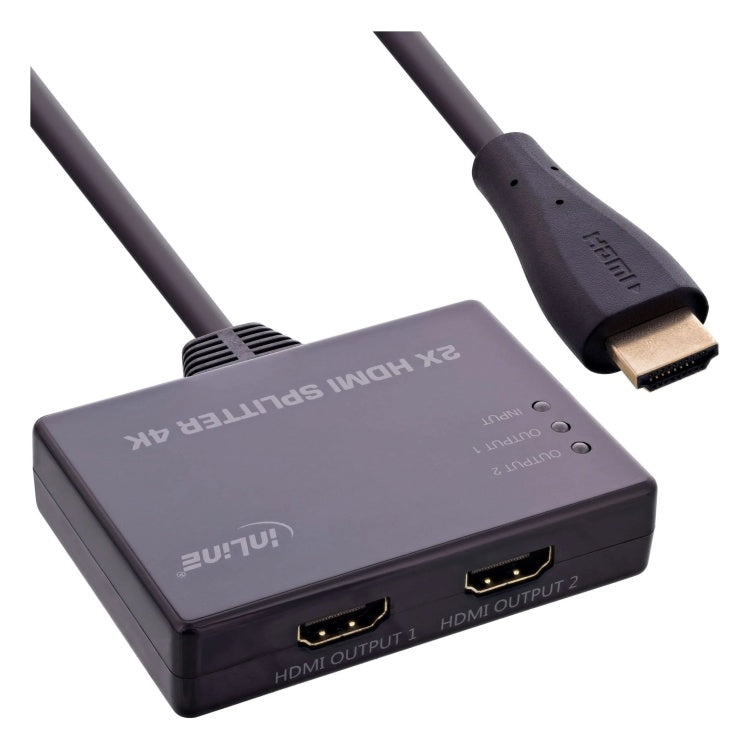 GK-11443 HDMI splitter 1 naar 2 - 4K 60Hz met geïntegreerde HDMI-kabel