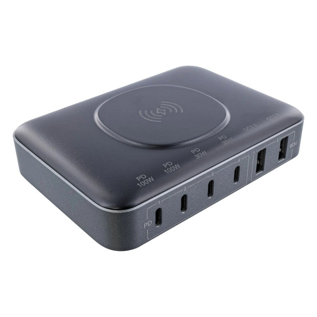 GK-11465 100W Qi laadstation - 4x USB-C PD + 2x USB-A QC - GaN multiport voeding