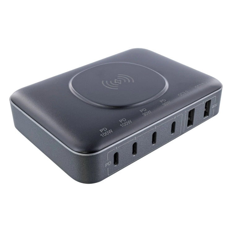 GK-11465 100W Qi laadstation - 4x USB-C PD + 2x USB-A QC - GaN multiport voeding