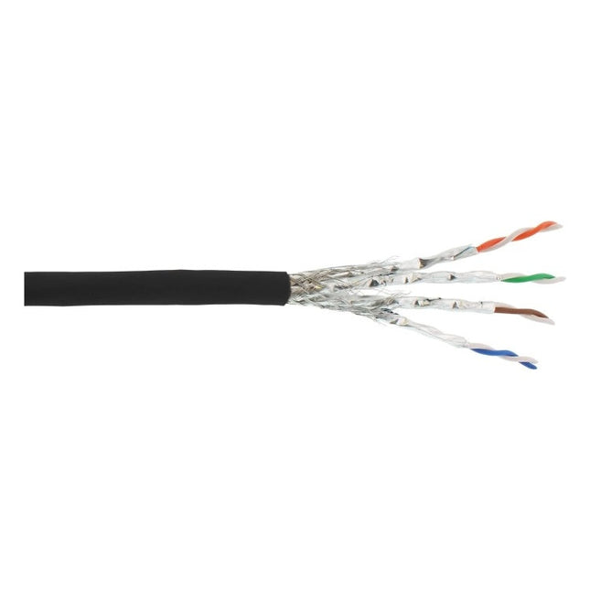 GK-11467 100 meter S/FTP CAT6a 10 Gigabit netwerkkabel - LSZH - zwart - Koper