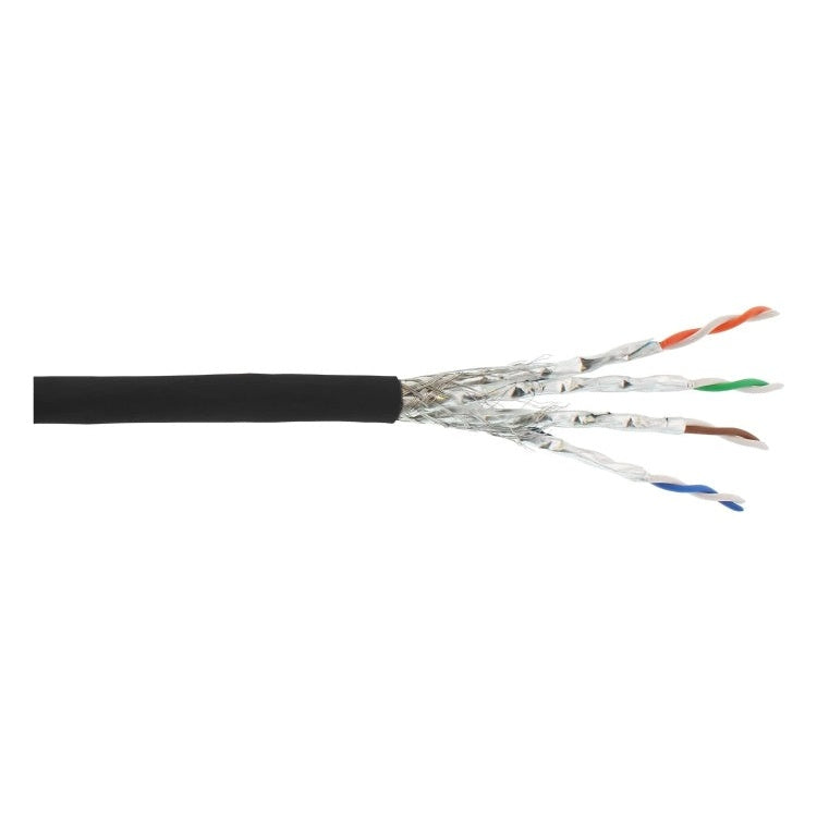 GK-11467 100 meter S/FTP CAT6a 10 Gigabit netwerkkabel - LSZH - zwart - Koper