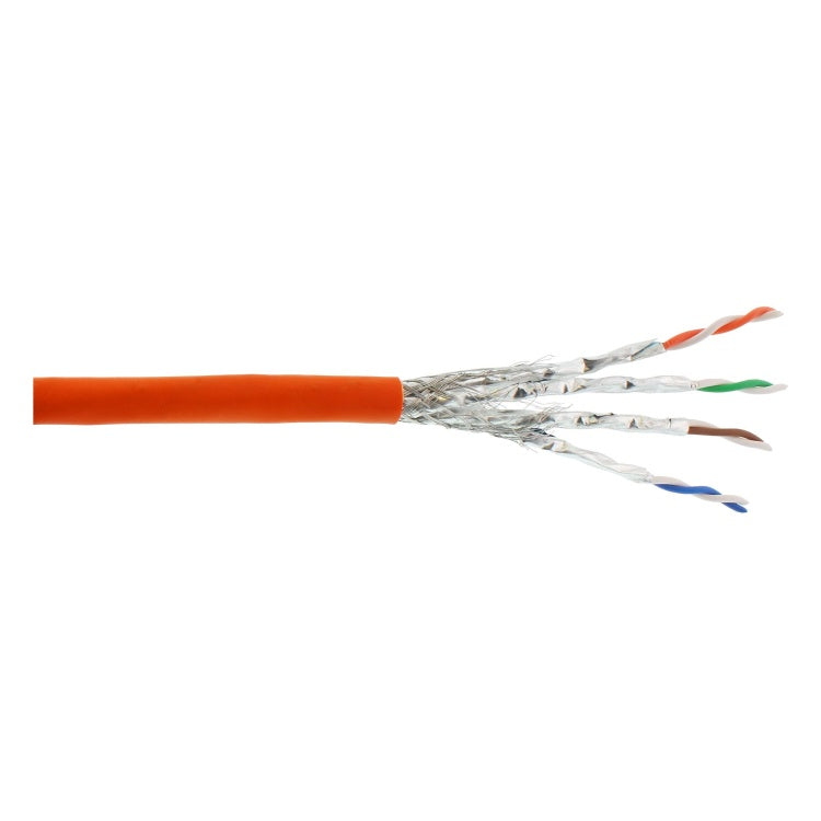 GK-11470 100 meter S/FTP CAT6a 10 Gigabit netwerkkabel - LSZH - oranje - Koper