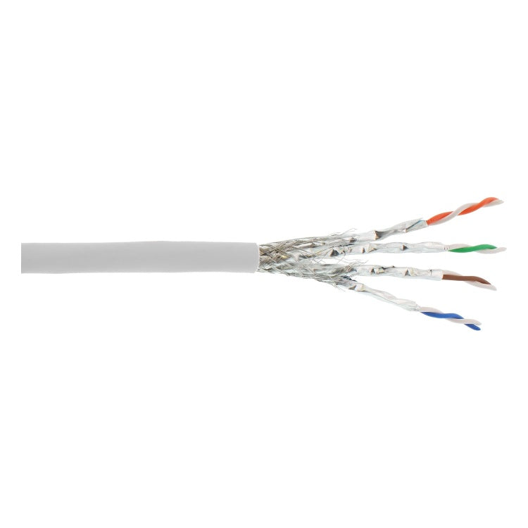GK-11472 100 meter S/FTP CAT6a 10 Gigabit netwerkkabel - LSZH - wit - Koper