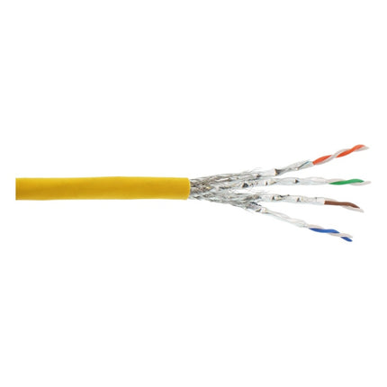 GK-11473 100 meter S/FTP CAT6a 10 Gigabit netwerkkabel - LSZH - geel - Koper