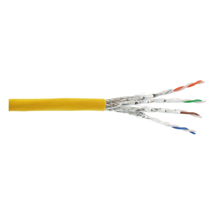 GK-11473 100 meter S/FTP CAT6a 10 Gigabit netwerkkabel - LSZH - geel - Koper